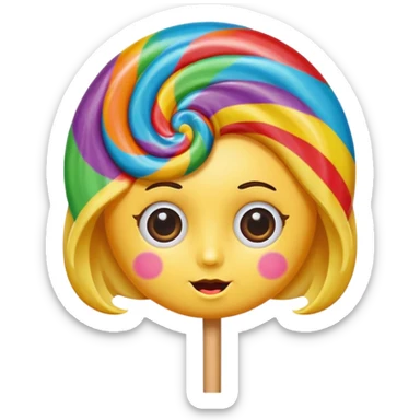 lollipop with eyes and hair  sticker