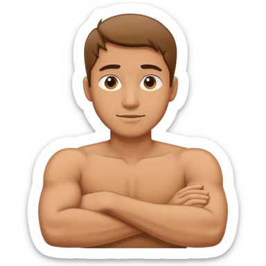Man with arms crossed wrapped around his neck  sticker