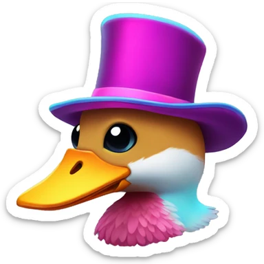 neon fancy ruberduck sticker