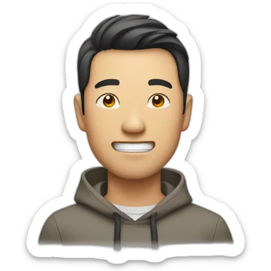 Asian guy squinting sticker