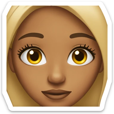tan girl with lashes sticker