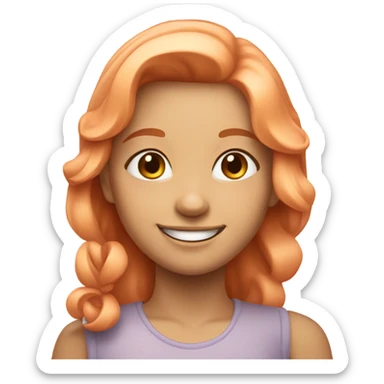 Pretty peach and smiling girl sticker