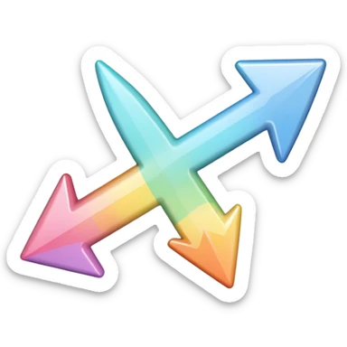 Pastel rainbow arrow pointing left sticker
