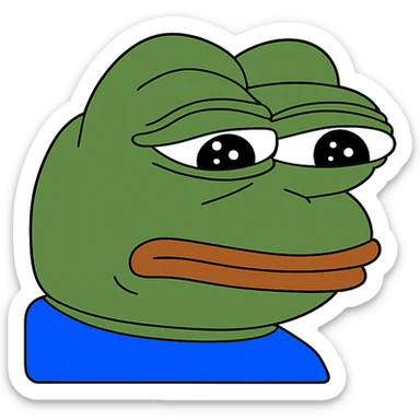 neutral Пэпэ meme with a blank expression sticker