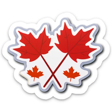 Raking Canadian maple leaves  sticker
