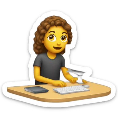 Graphic designer working on a computer  sticker