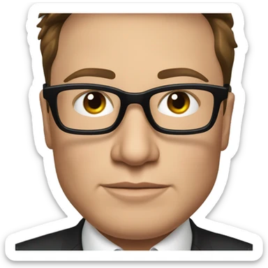 a emoji of elon musk in black glasses sticker