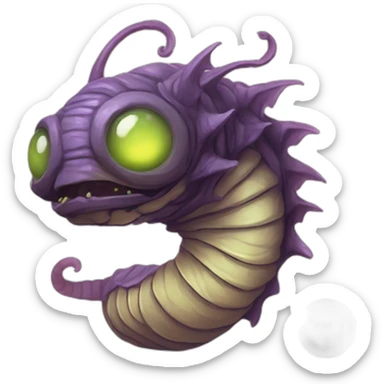 alien worm creature scifi roguelike rpg style inspired by slay thee spire sticker