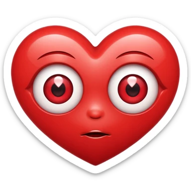A kids Eyes popping out shaped like hearts  sticker