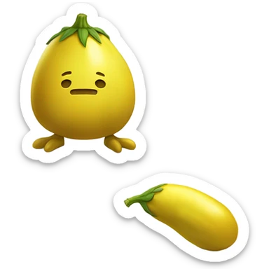 Yellow eggplant shaped as human  sticker