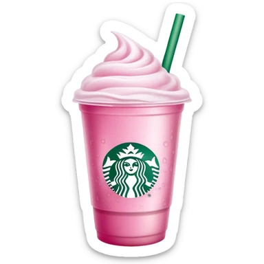 starbucks cup pink drink with cold foam sticker