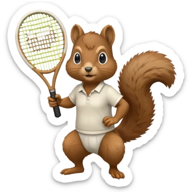  squirrel with pistol and tennis racket  sticker