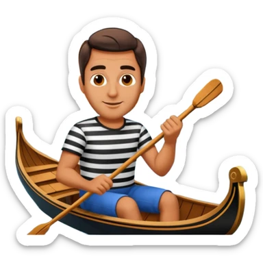 venice gondola driving italian man sticker