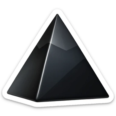 A black pyramid, glossy. sticker