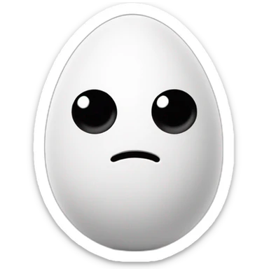 white egg with two eyes, two arms, and two legs (standing, io17, facing forward) white pants down at ankles mouth is a straight horizontal line sticker