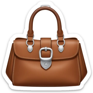 silver charm for brown leather tote bag with silver buckle detail sticker