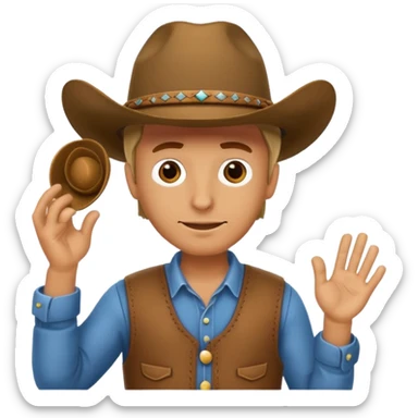 Cowboy emoji tipping hat sticker