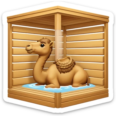 Camel in sauna sticker