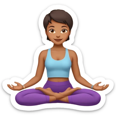 black women yoga short hair sticker