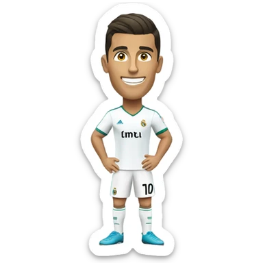 full-length football player Cristiano Ronaldo with a ball sticker