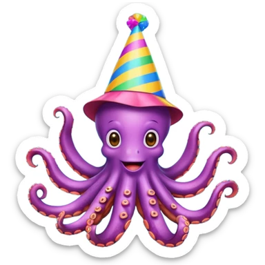 Make an octopus celebrating sticker