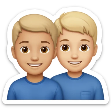 two kids light skin sticker