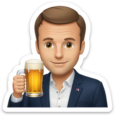 Macron qui boit de la bière  sticker