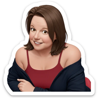 smiling girl with brown hair sticker