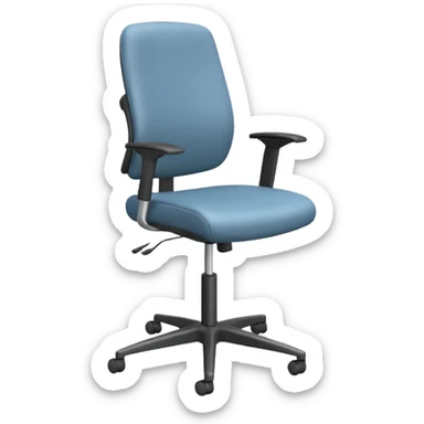 3D minimal icon of a height-adjustable motion desk with a modern ergonomic office chair, featuring a subtle accent in #FF3D00. Clean, high-end, and modern style. sticker