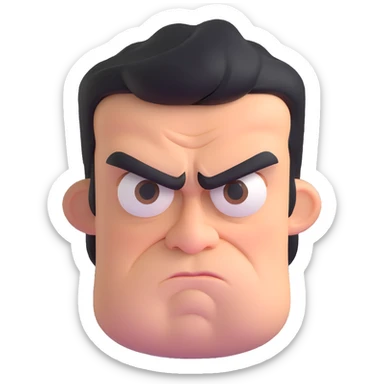 Grumpy bitter person scowling with furrowed brows sticker
