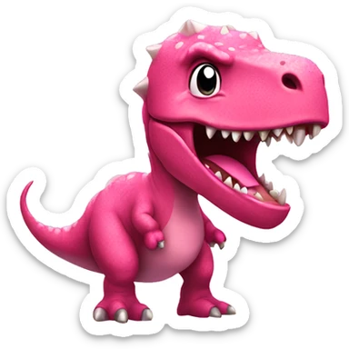 Big angry dinosaur with pink sparkly tutu sticker