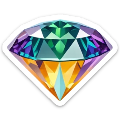 orange, green , yellow , blue and purple diamond emojis (all seperate) sticker