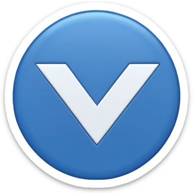 A blue circle with a white checkmark inside (dark blue checkmark) sticker