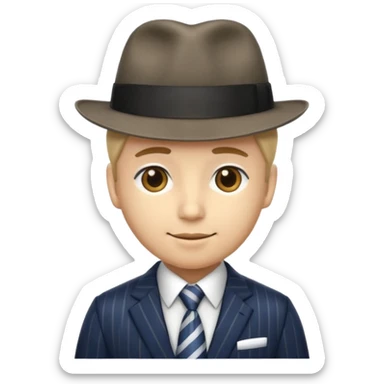 Hazme un emoji de una persona que esté vestida como un gánster  sticker