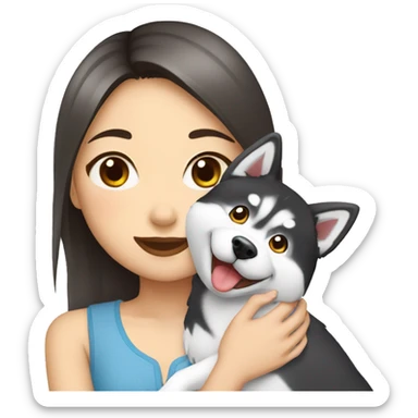 Japanese girl with husky sticker
