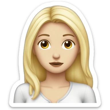 pretty white woman sad because broken heart sticker