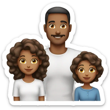 Family mom dad four daughters black sticker