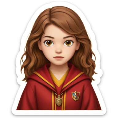 Barbara Palvin as Hermione Granger in her gryffindor robes sticker
