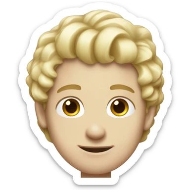 3/4 profile light curl blonde 30yo man blue eyed pale skin sticker