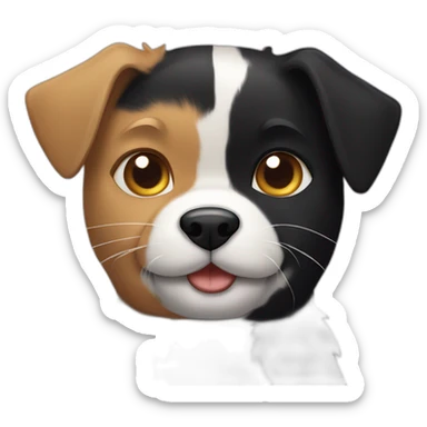 black dog and calico cat head sticker