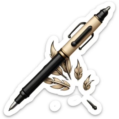 reed pen with paper sticker