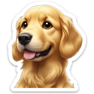 Golden-retriever-on-Shanghai-pearl-tower sticker
