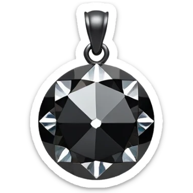 Black Round Diamond Charm  sticker