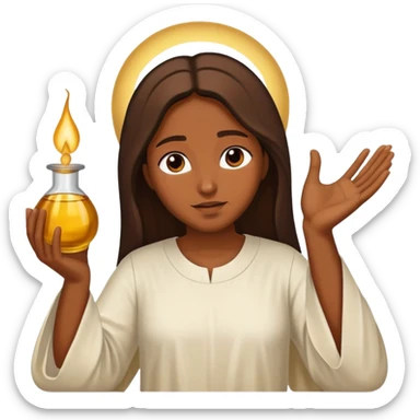 Biblical woman anoints Jesus with oil sticker