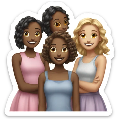 5 girls besties sticker