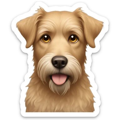 Scruffy light brown medium sized dog with look into your soul human eyes sticker