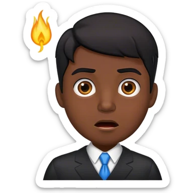 Black-haired male lawyer is surprised sticker