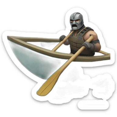 Bane in a canoe on a river sticker