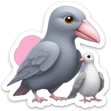 Rat and pigeon animal sticker