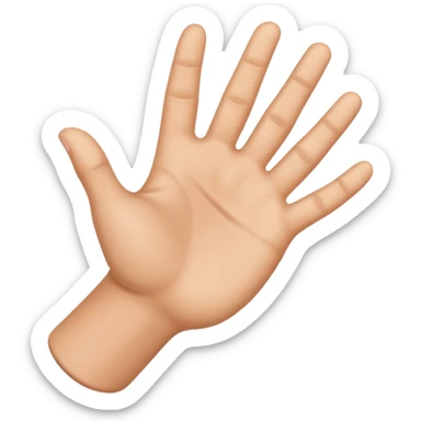 mano abierta color piel sticker